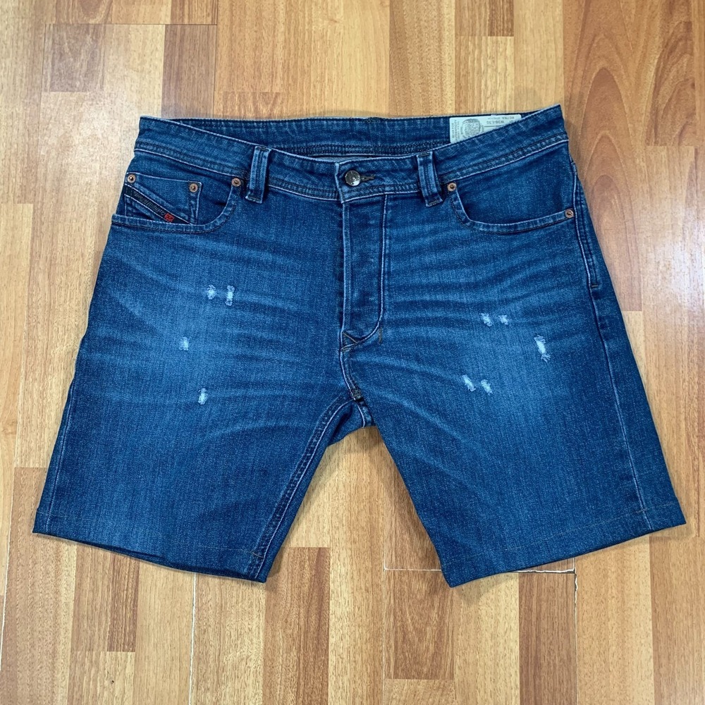 Diesel Industry Jeans Shorts Mens Sz 36x9‎ Blue Bermuda Larkee Altered
